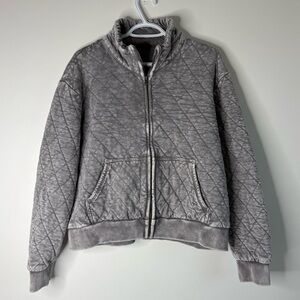 Jane + Delancey Quilted Grey Jacket Women's Large